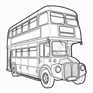 Gammal dubbeldäckarbuss teknisk ritning