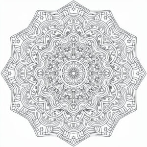 Geometrisk mandala med norrskenets vågor
