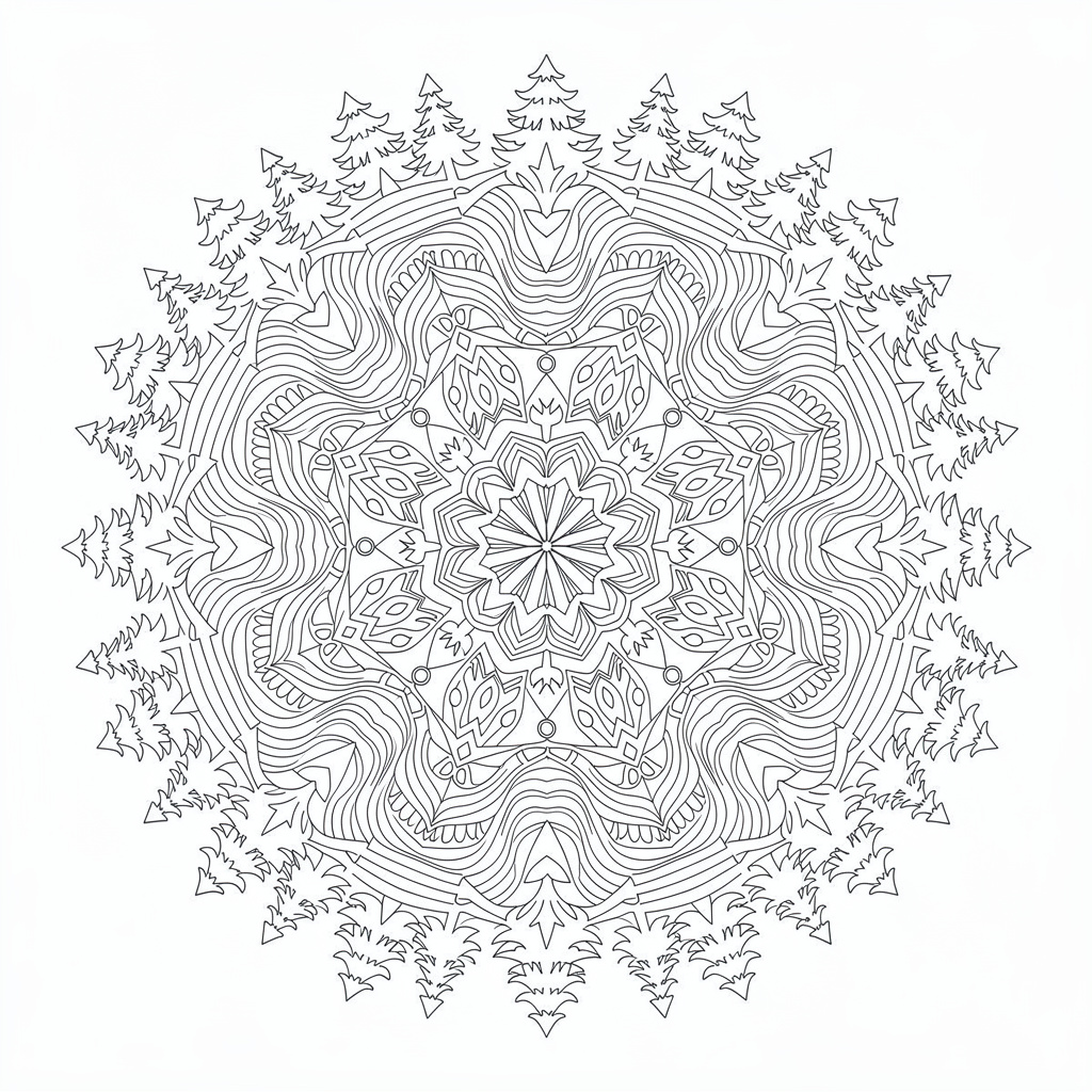 Geometriskt norrsken mandala