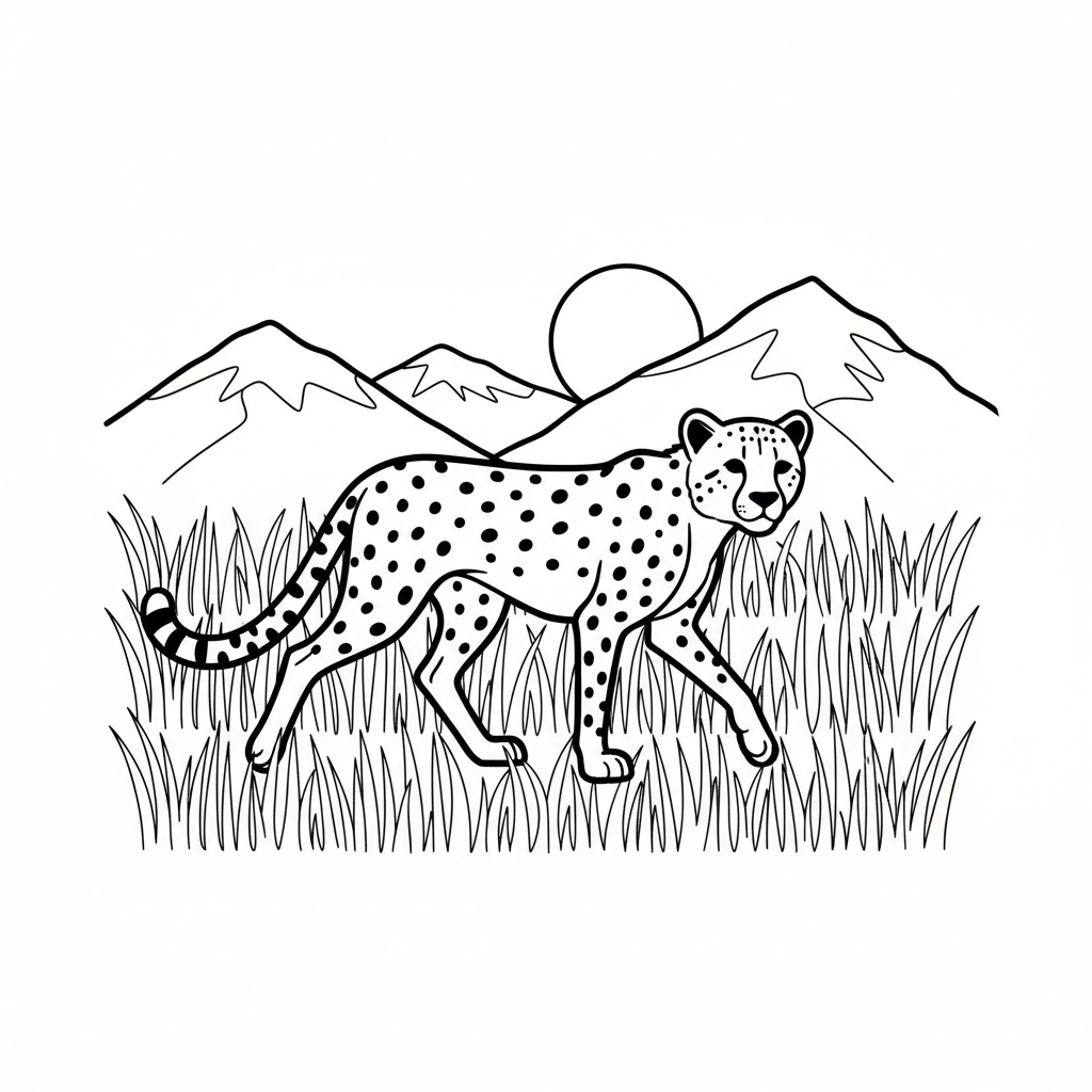 Gepard i det höga gräset