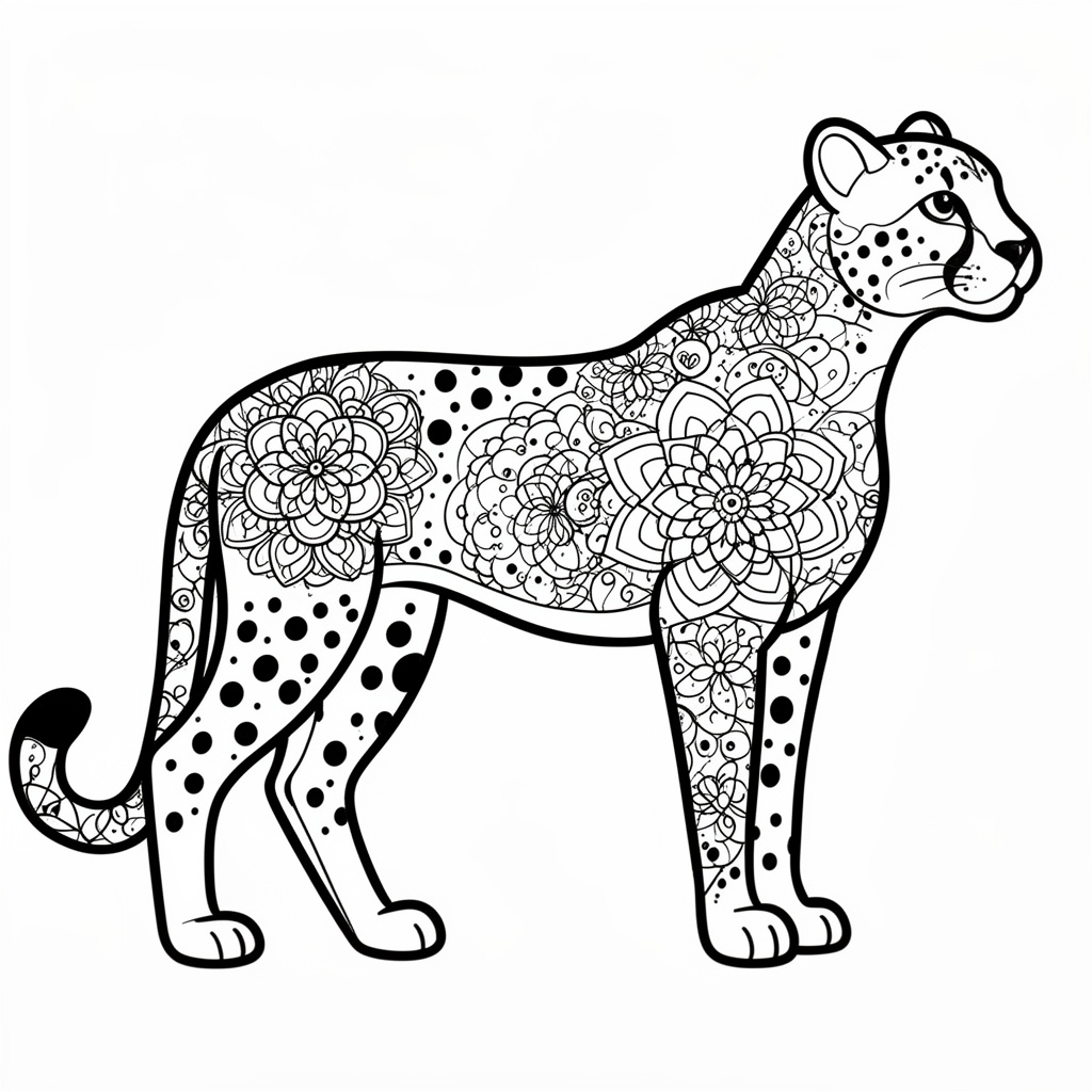 Gepard i zentanglestil för vuxna