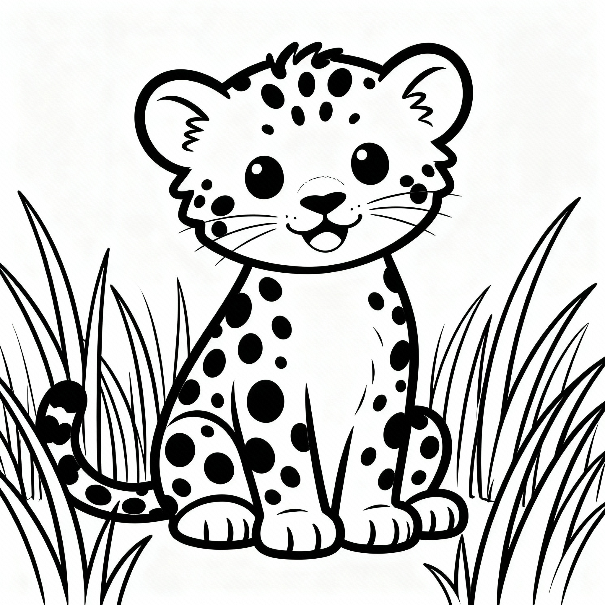 Gepard målarbild på savannen för förskolebarn