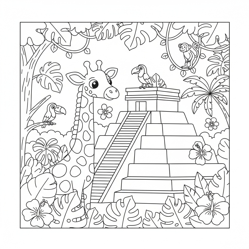 Giraffäventyr vid Mayapyramiderna