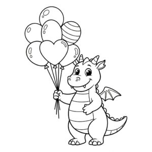 Glad drake med ballonger