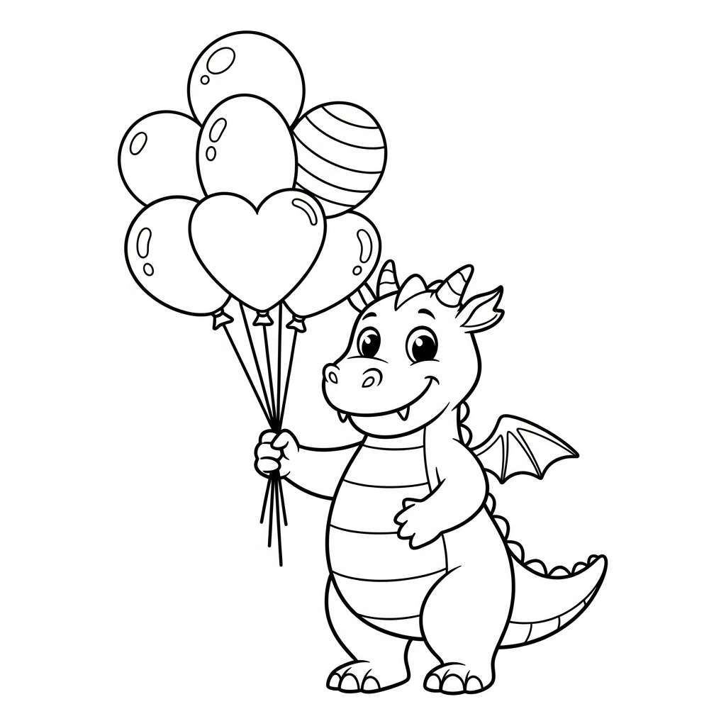 Glad drake med ballonger