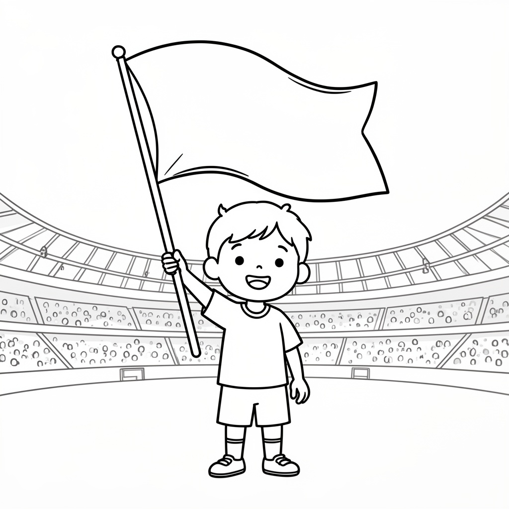 Glad flagga som vajar i vinden att färglägga