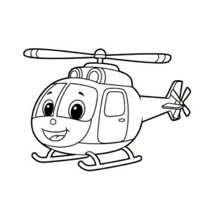 Glad helikopter målarbild med stora ögon