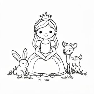 Glad prinsessa möte i skogen