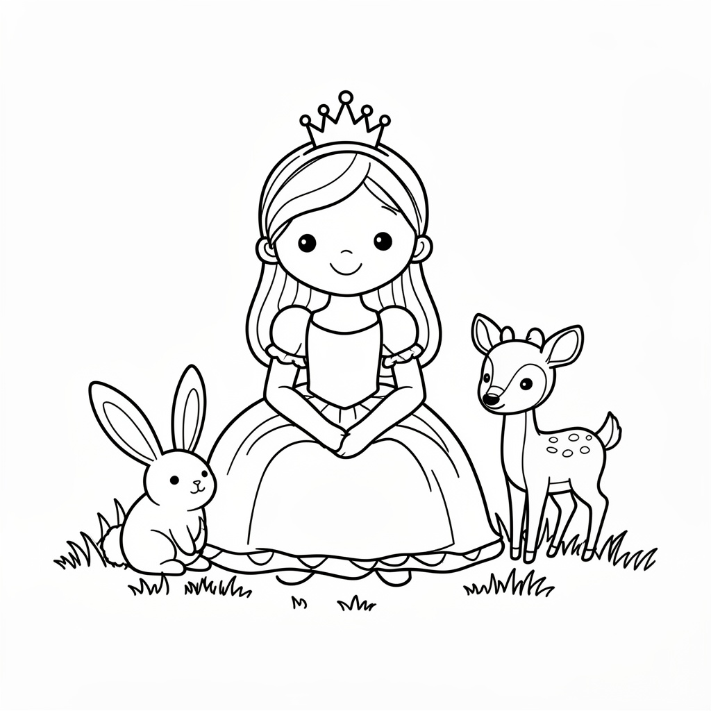 Glad prinsessa möte i skogen