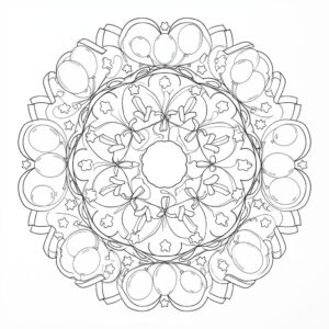Glad, rund mandala med ballonger och stjärnor