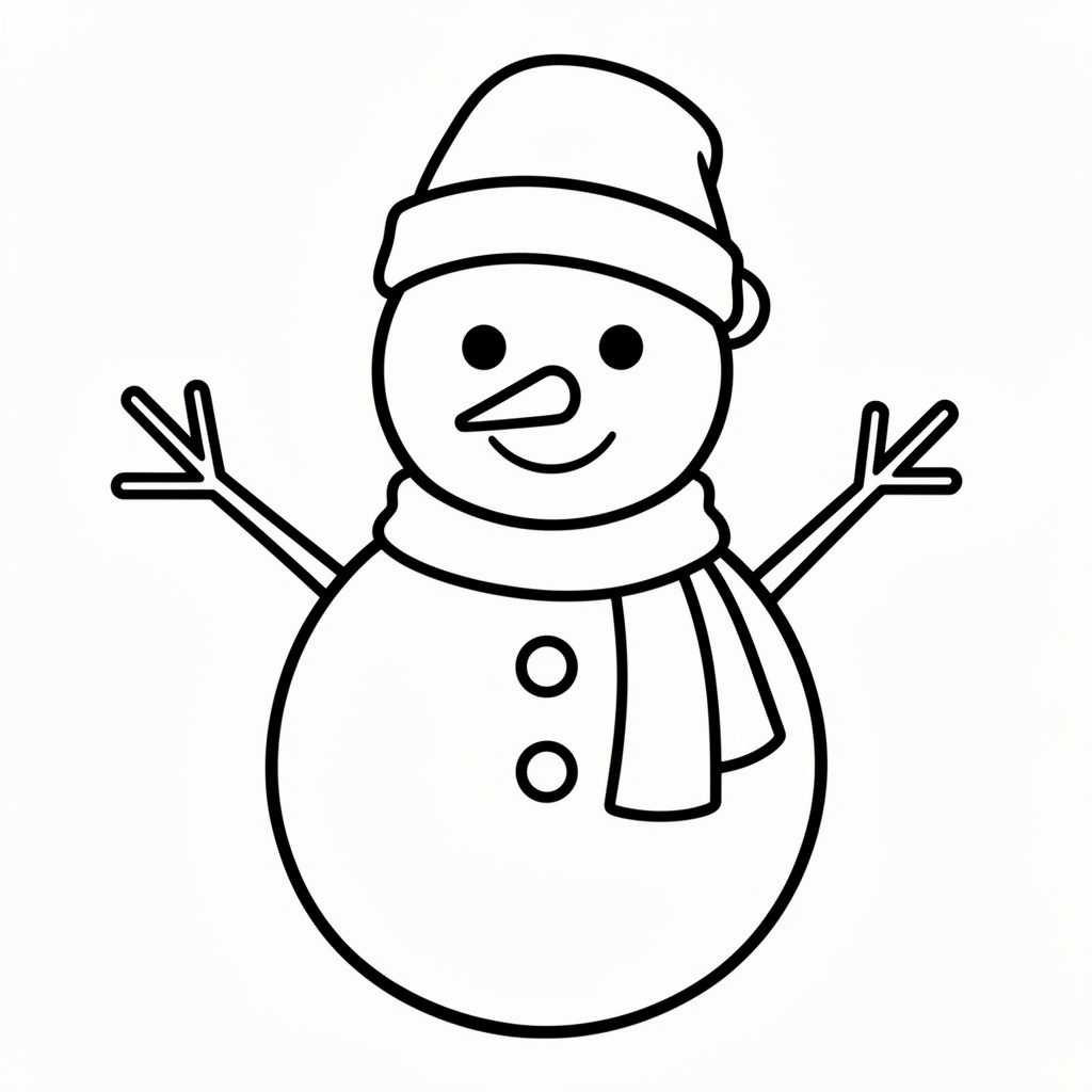 Glad snögubbe teckning