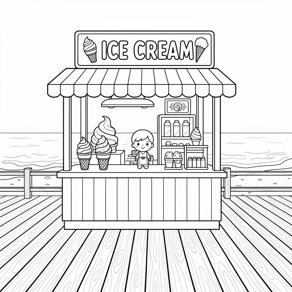 Glasskiosk på strandpromenaden