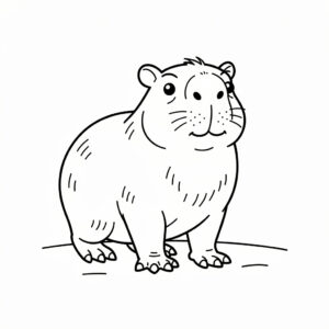 Gratis capybara målarbild – skriv ut direkt