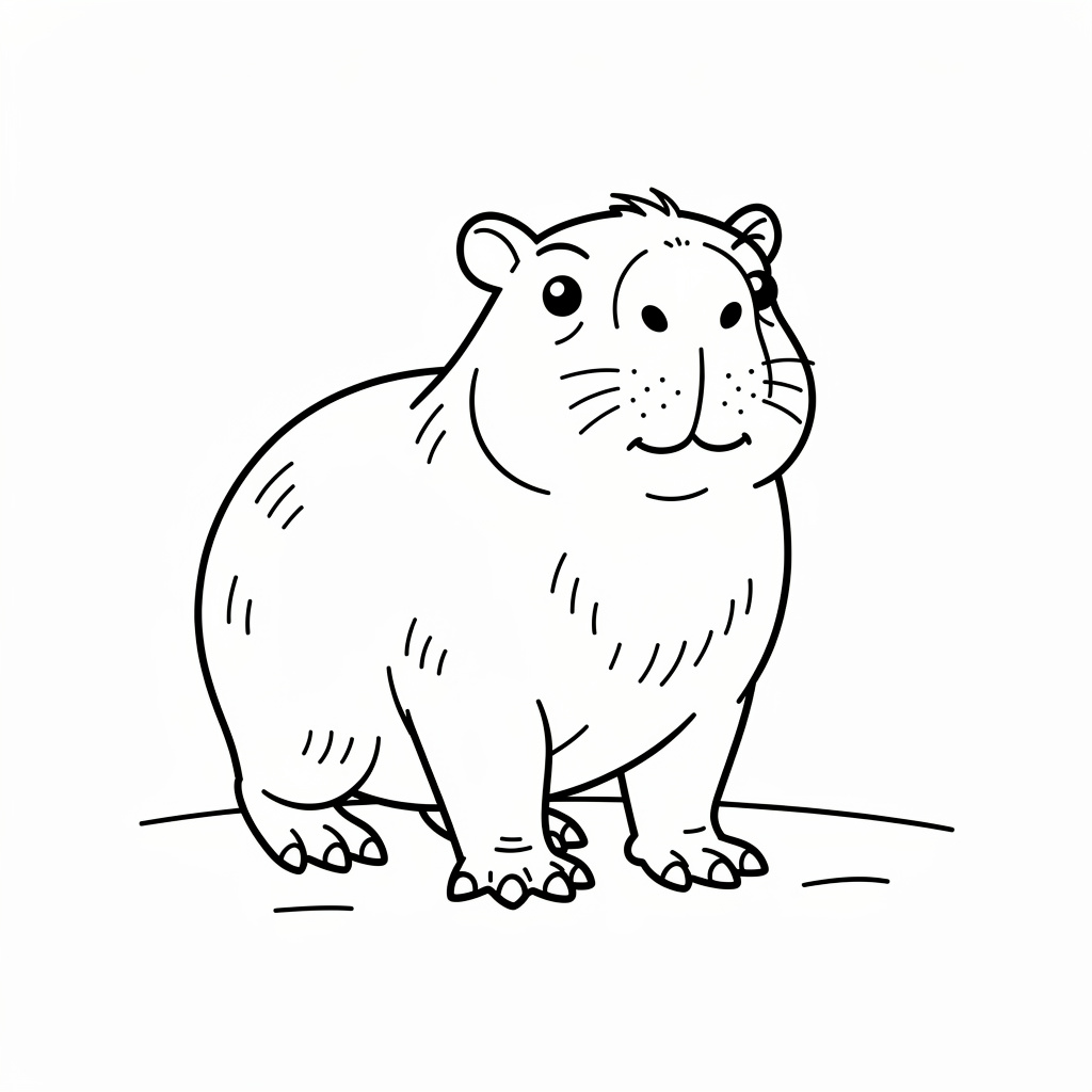 Gratis capybara målarbild – skriv ut direkt