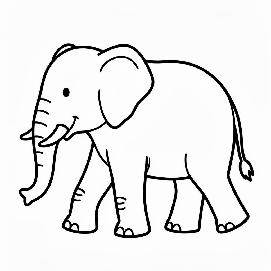 Gratis elefant målarbild med stora former