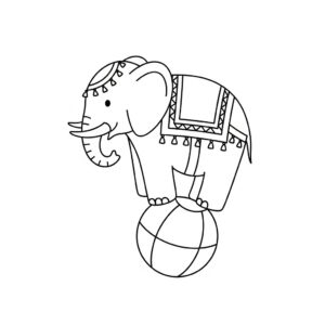 Gratis elefant på manegen med boll