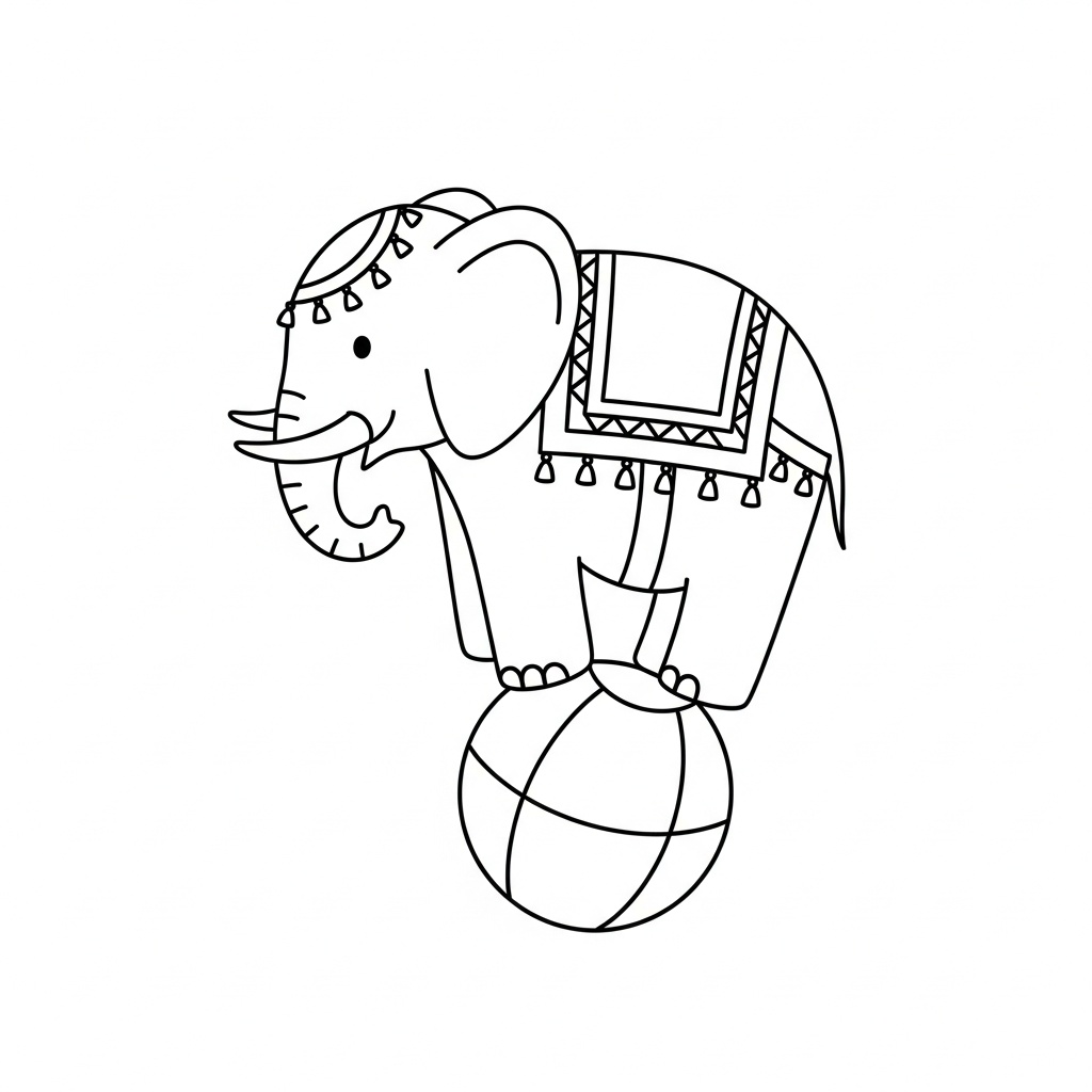Gratis elefant på manegen med boll