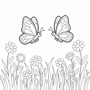 Gratis fjärilsbild dansande på en blomsteräng