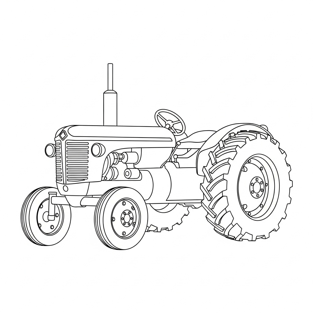 Gratis nedladdningsbar PDF traktor målarbild
