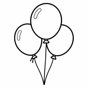 Gratis utskrivbar festmålarbild med ballonger för barn