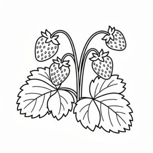Gratis utskrivbar jordgubbsfärgning på busken