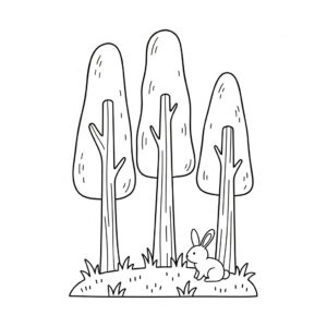 Gratis utskrivbar skog målarbild för barn