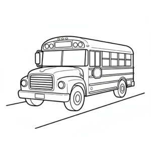 Gratis utskrivbar skolbuss målarbild