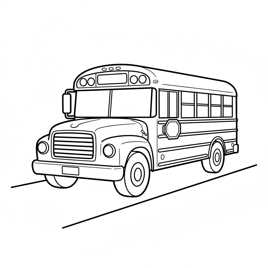 Gratis utskrivbar skolbuss målarbild