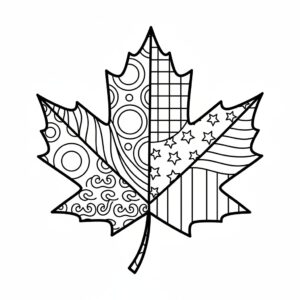 Gratis utskrivbart zentangle höstlöv målarbild