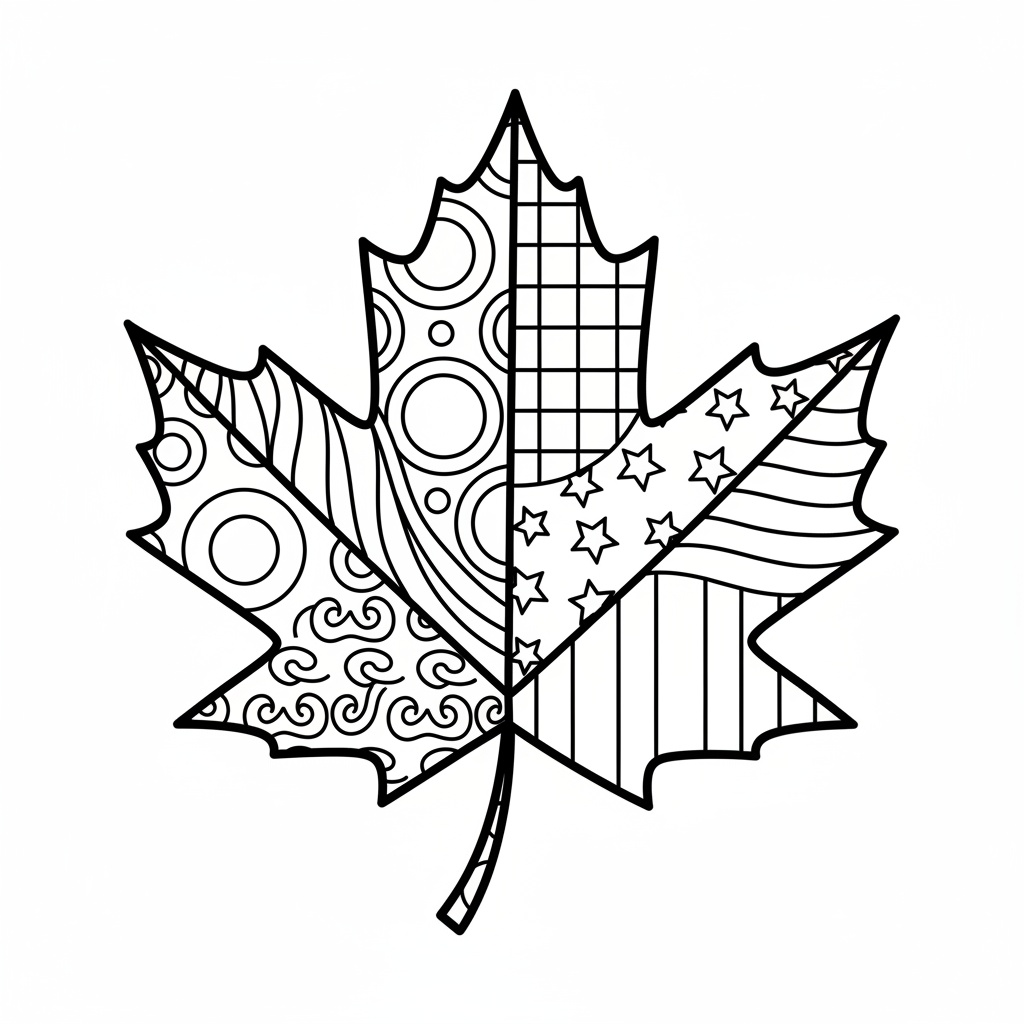 Gratis utskrivbart zentangle höstlöv målarbild