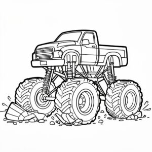 Häftig Monstertruck målarbild