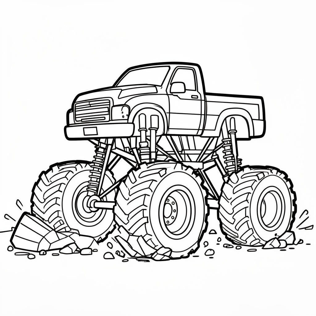 Häftig Monstertruck målarbild
