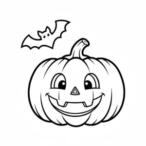 Halloween målarbild med pumpalykta för förskolebarn