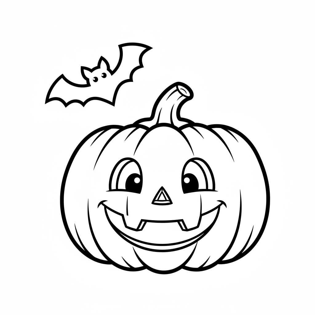 Halloween målarbild med pumpalykta för förskolebarn