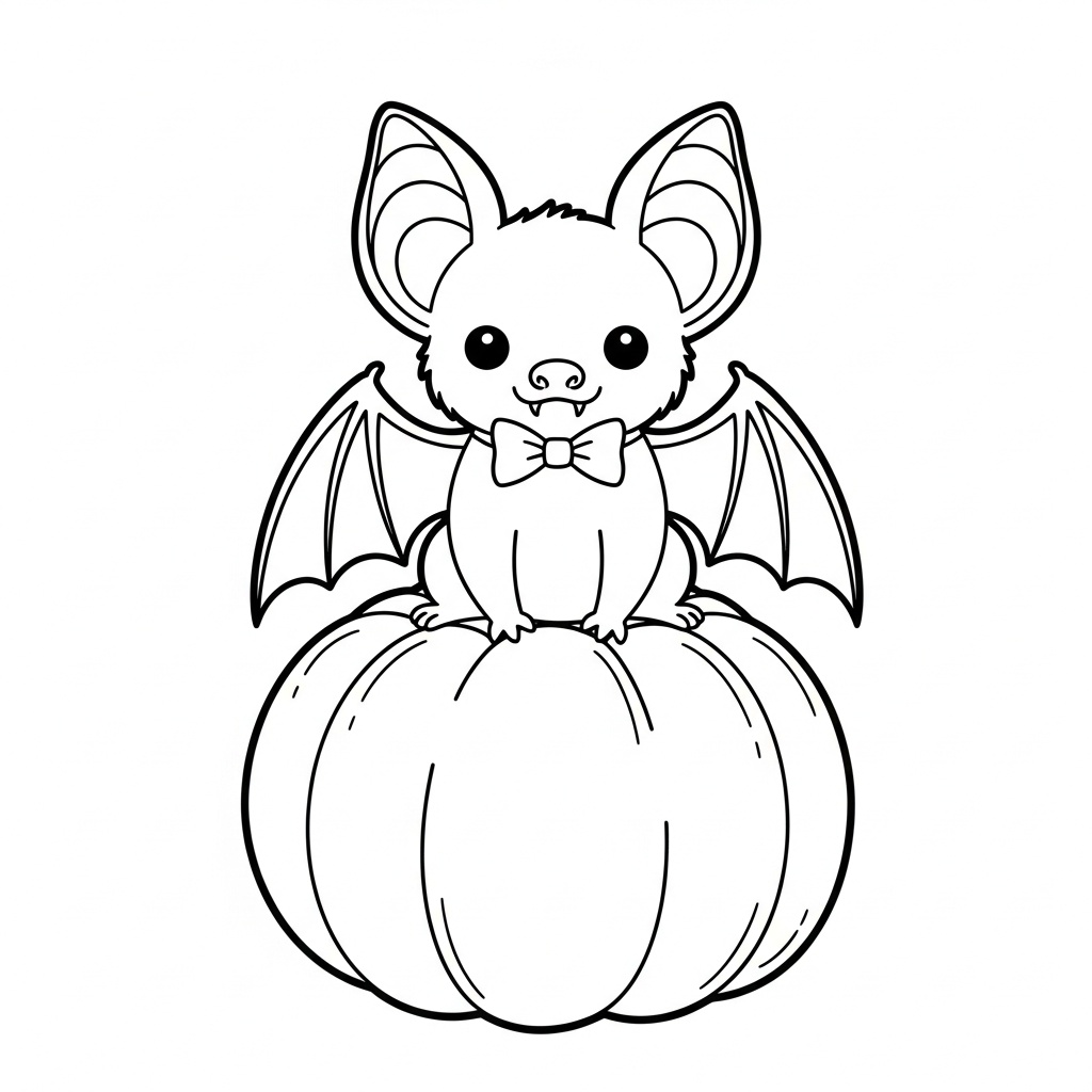 Halloween målarbild: söt fladdermus