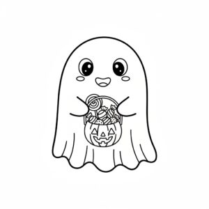 Halloween teckning med vänlig spöke