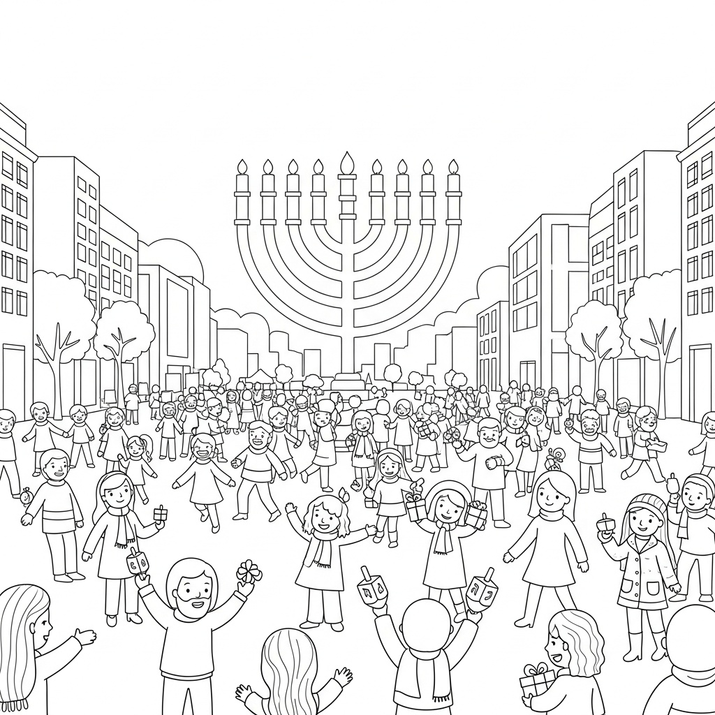 Hanukka-firande på stadens torg