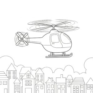 Helikopter över molnen målarbild