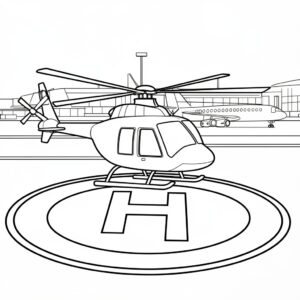 Helikopter på landningsplattan målarbild