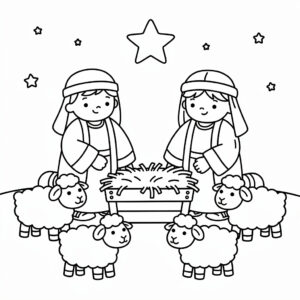 Julkrubba och Jesusbarnet målarbild