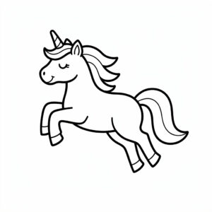 Hoppande enhörning målarbild