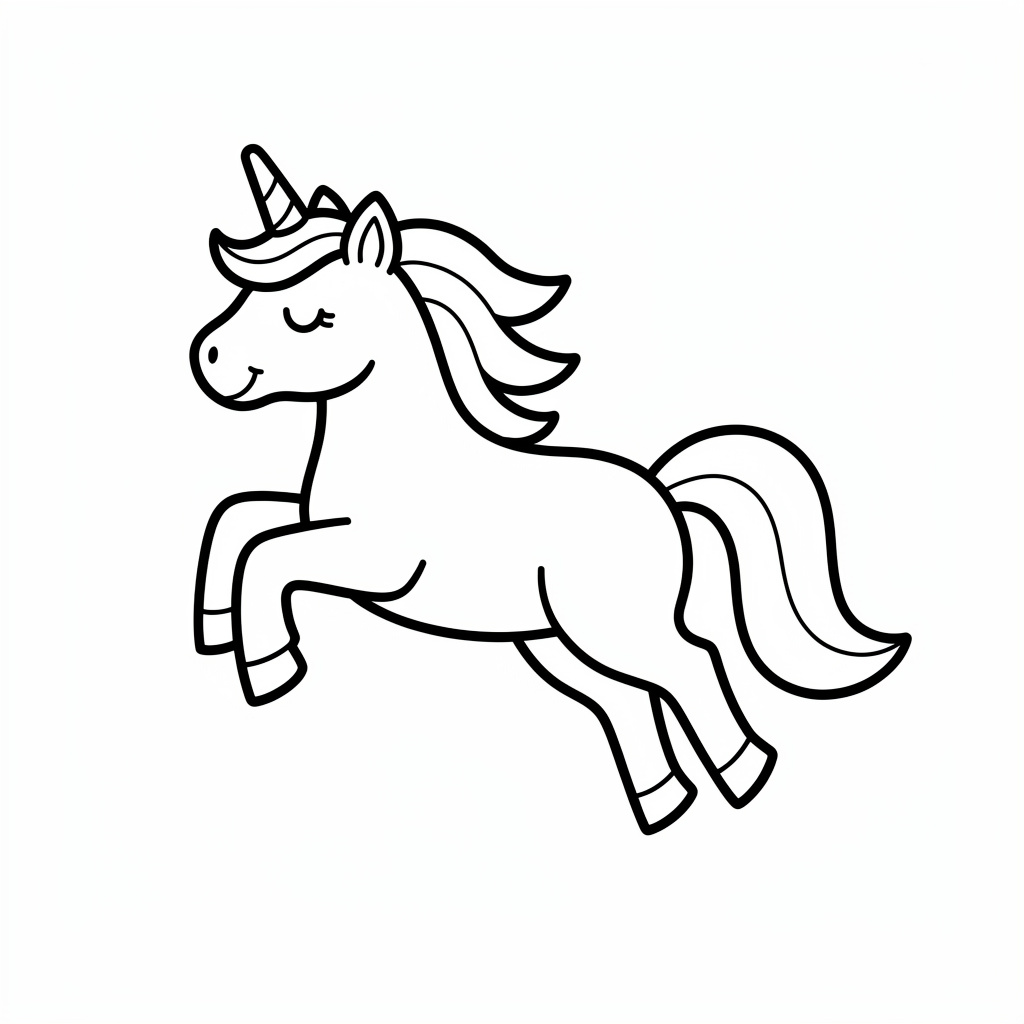 Hoppande enhörning målarbild