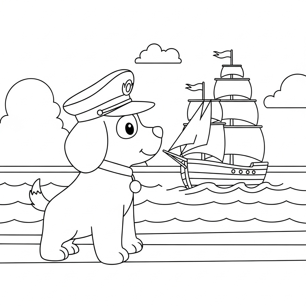 Hund på det mystiska piratskeppet till havs