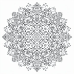 Intrikat Vitsippa mandala för meditation