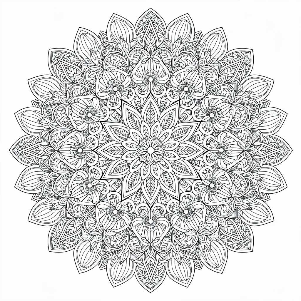 Intrikat Vitsippa mandala för meditation