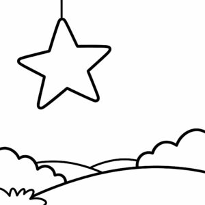 Julstjärna målarbild för barn