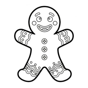 Julteckning: pepparkaksgubbe