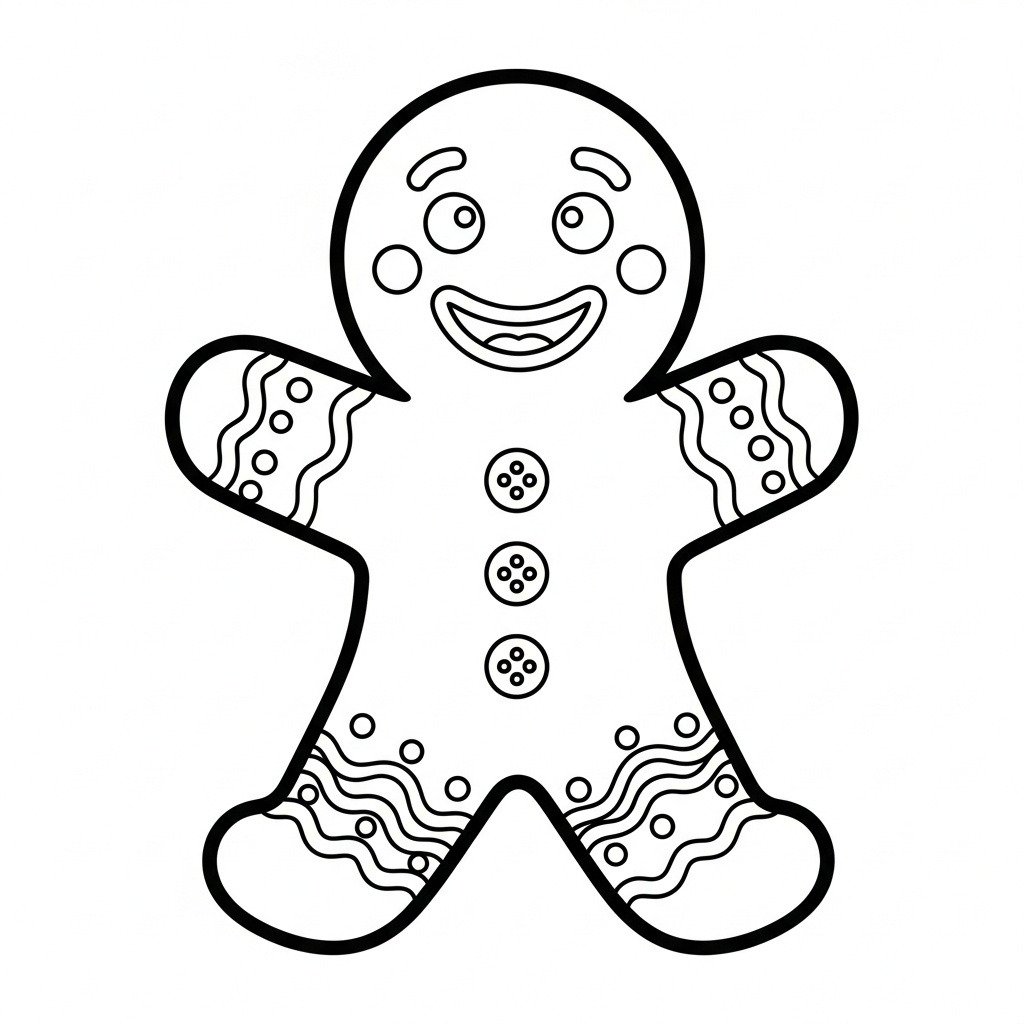Julteckning: pepparkaksgubbe