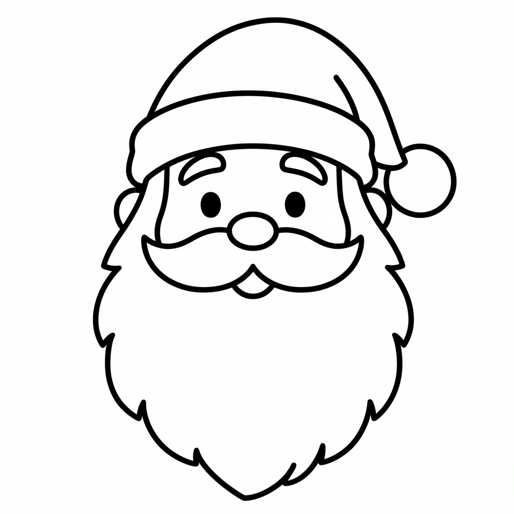Jultomte målarbild med vänligt ansikte för förskolebarn