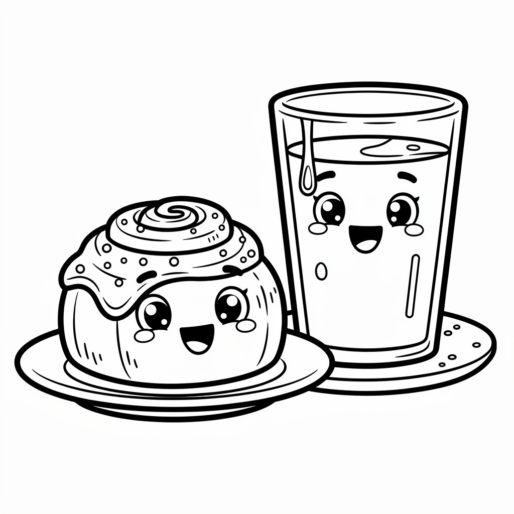 Kanelbulle och en kopp mjölk